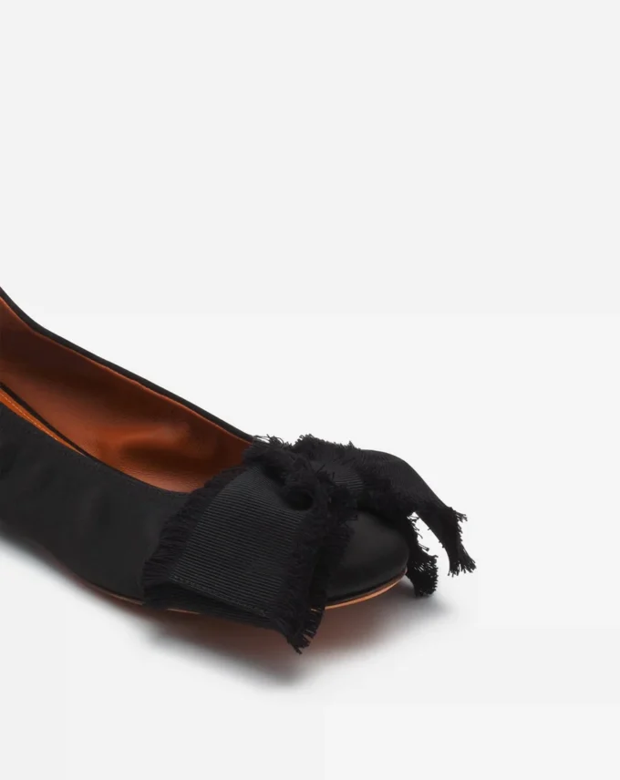 Ballerines à nœud en satin