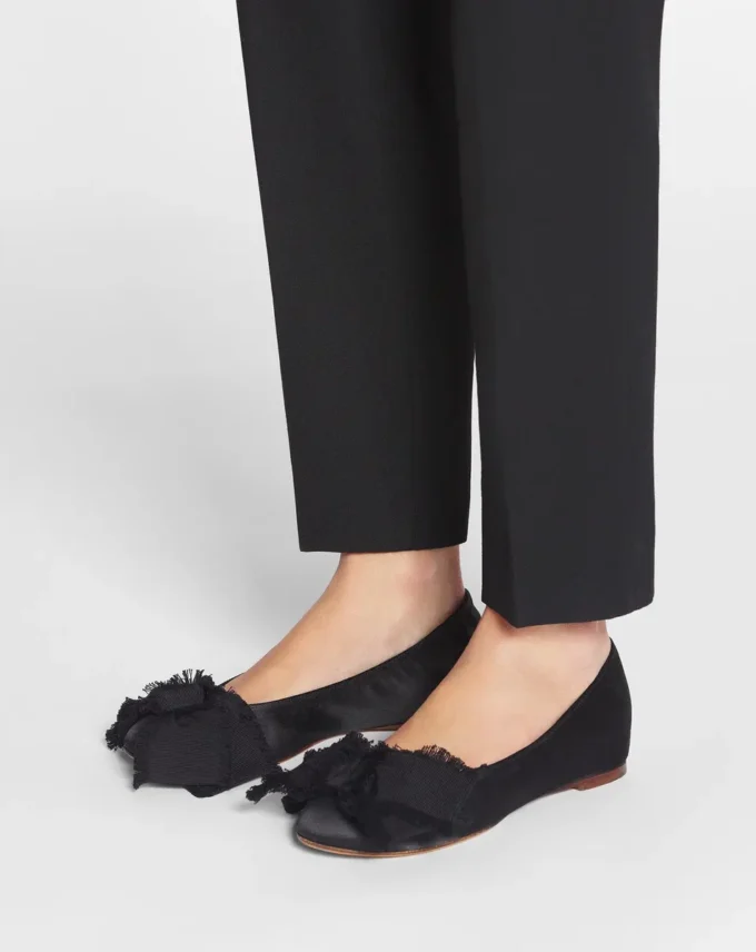 Ballerines à nœud en satin