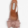 Ballerines à talons en cuir