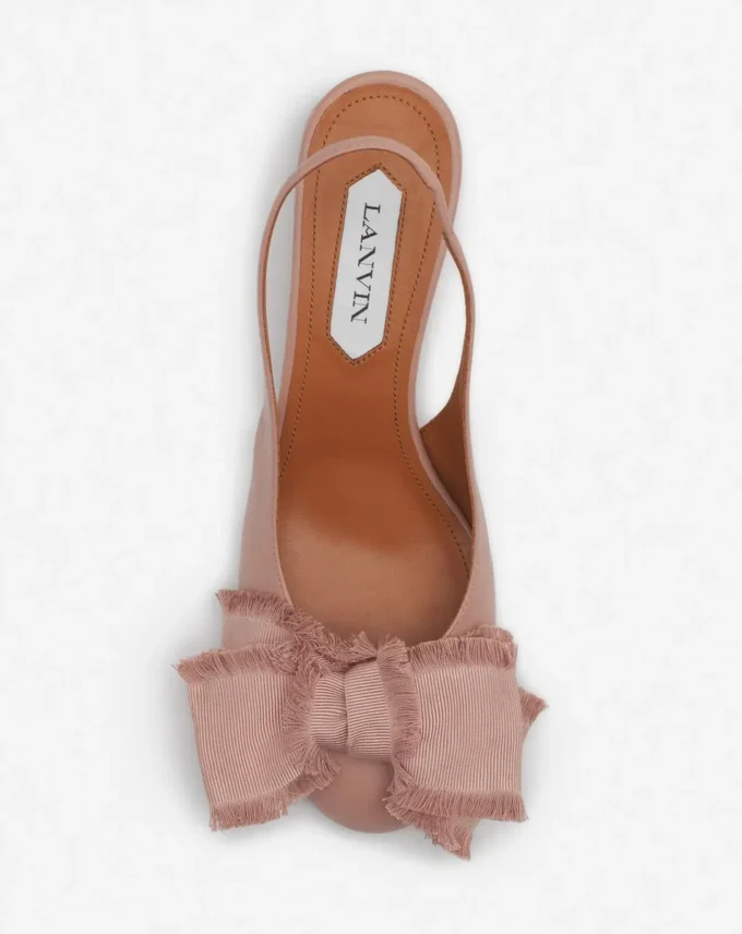 Ballerines à talons en cuir