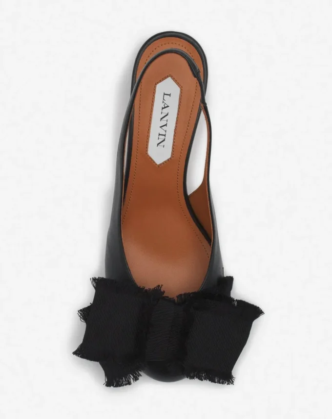 Ballerines à talons en cuir