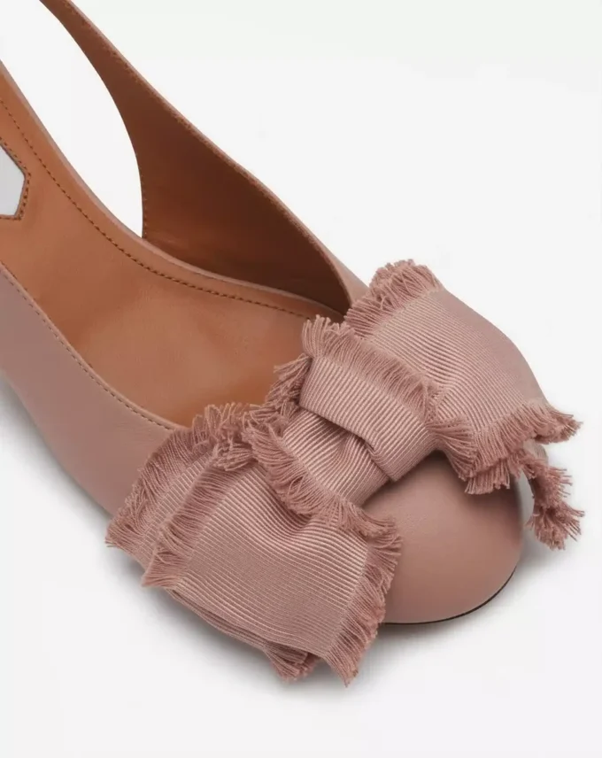 Ballerines à talons en cuir