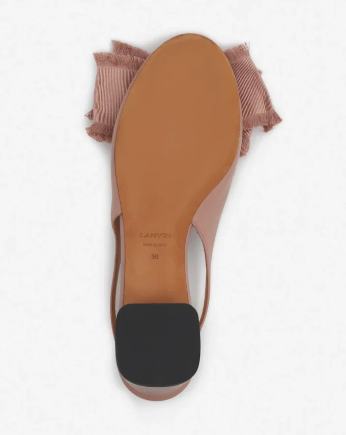 Ballerines à talons en cuir