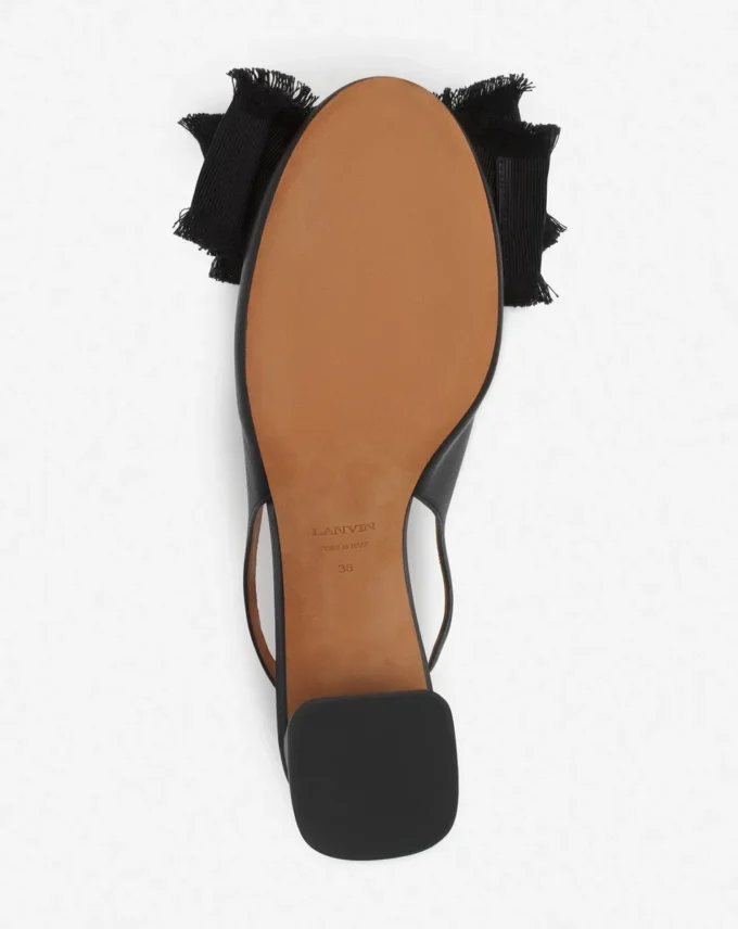 Ballerines à talons en cuir