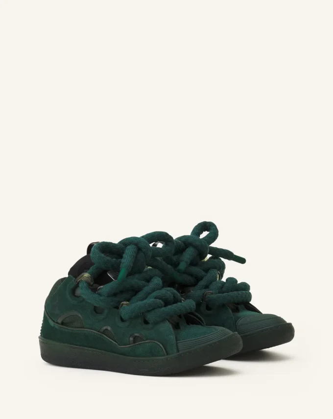 Baskets Curb en cuir avec lacets serpent