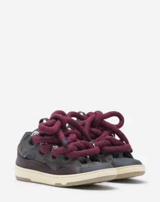 Baskets Curb en cuir avec lacets serpent