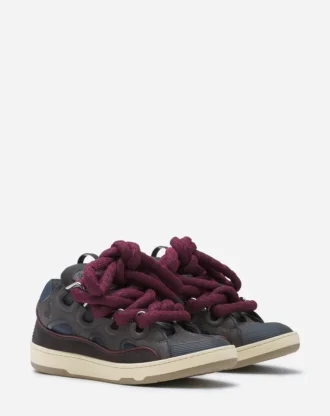 Baskets Curb en cuir avec lacets serpent