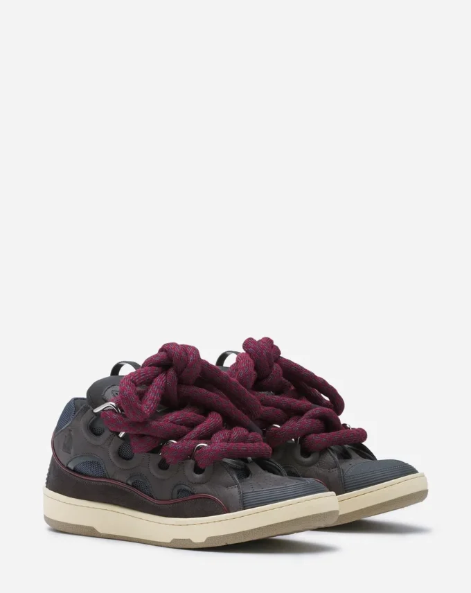 Baskets Curb en cuir avec lacets serpent