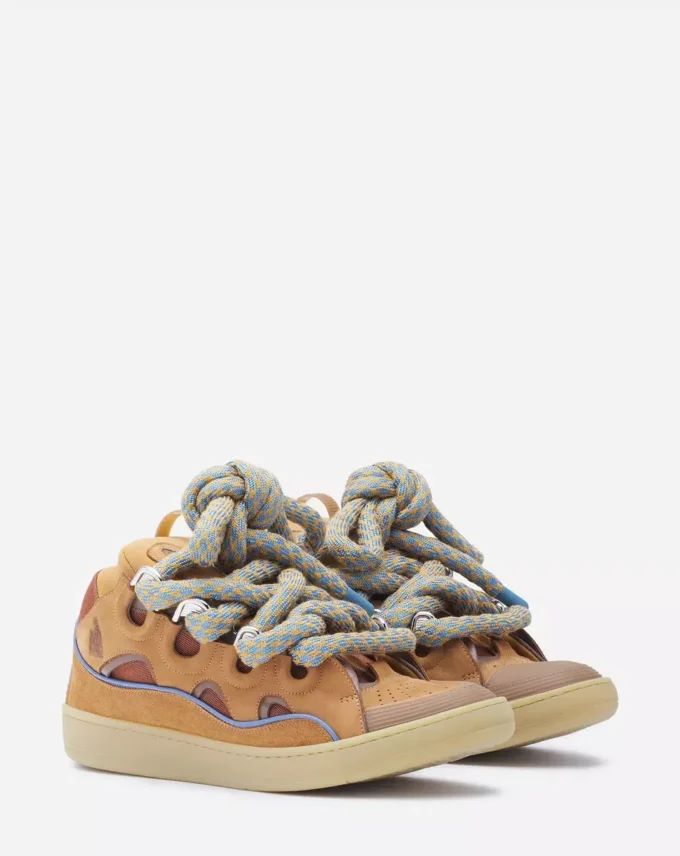 Baskets Curb en cuir avec lacets serpent