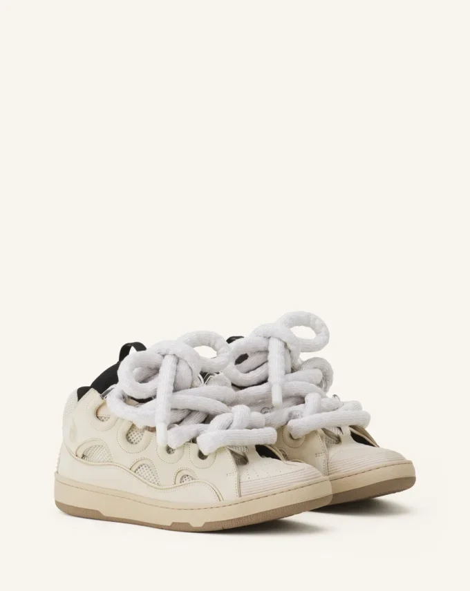 Baskets Curb en cuir avec lacets serpent