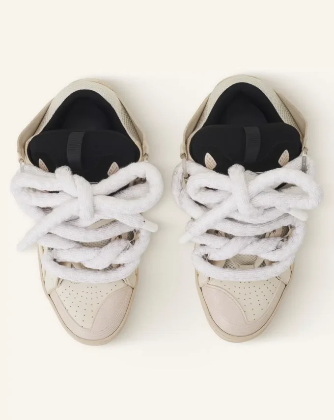 Baskets Curb en cuir avec lacets serpent