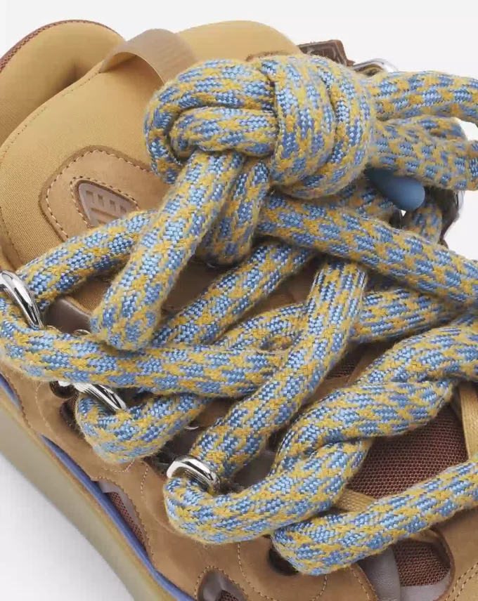 Baskets Curb en cuir avec lacets serpent