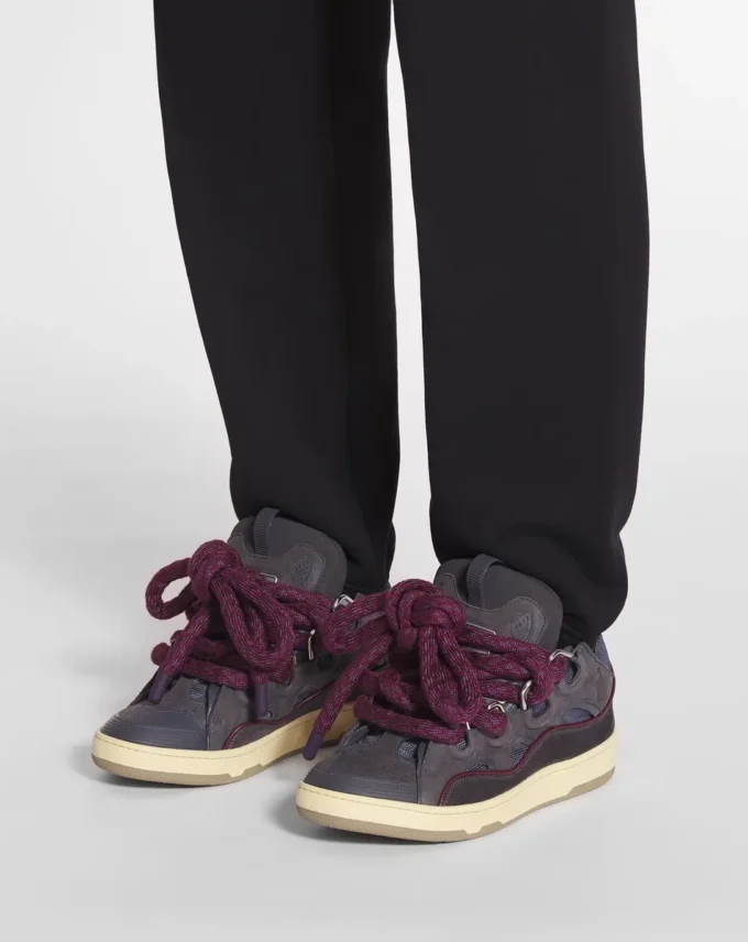 Baskets Curb en cuir avec lacets serpent