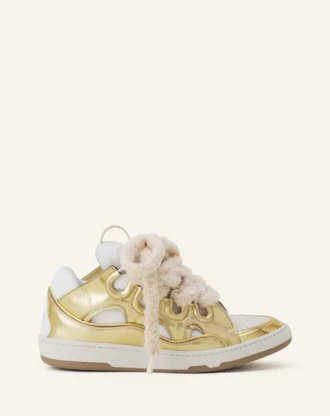 Baskets Curb en cuir métallisé avec lacets en maille