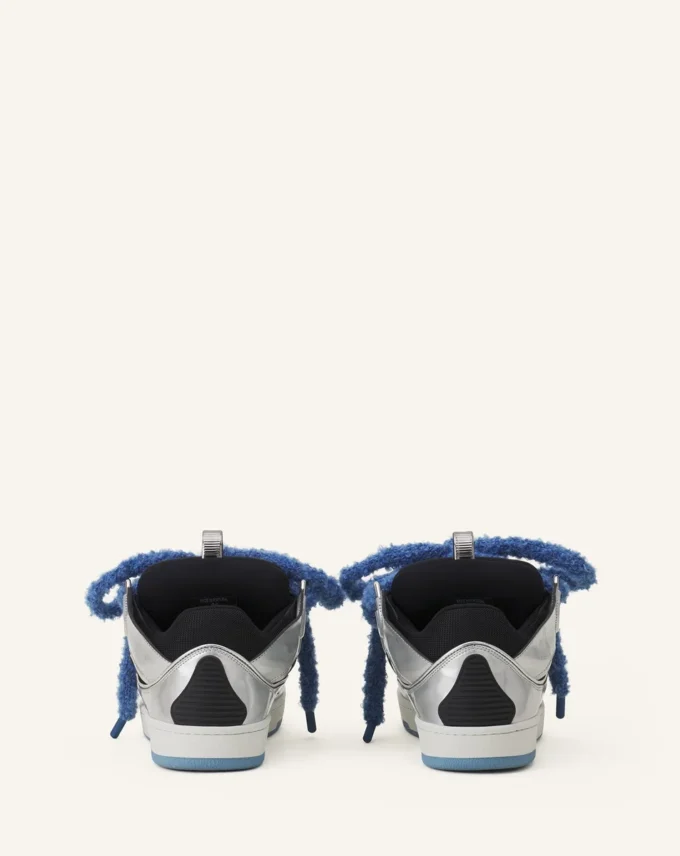Baskets Curb en cuir métallisé avec lacets en maille