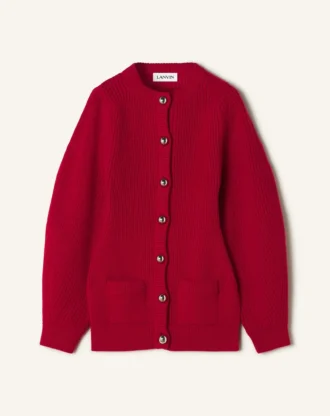 Cardigan côtelé en laine