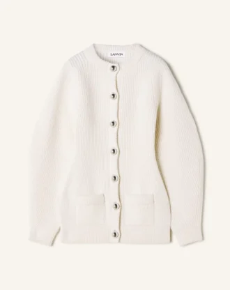 Cardigan côtelé en laine