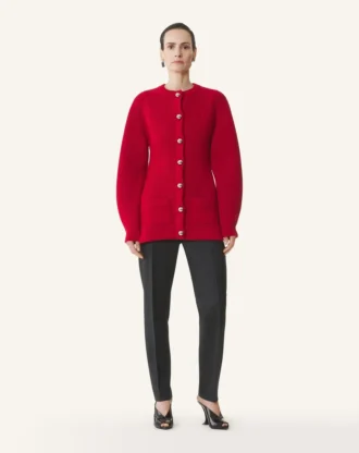 Cardigan côtelé en laine