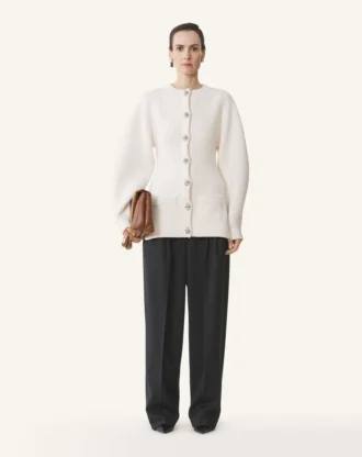 Cardigan côtelé en laine