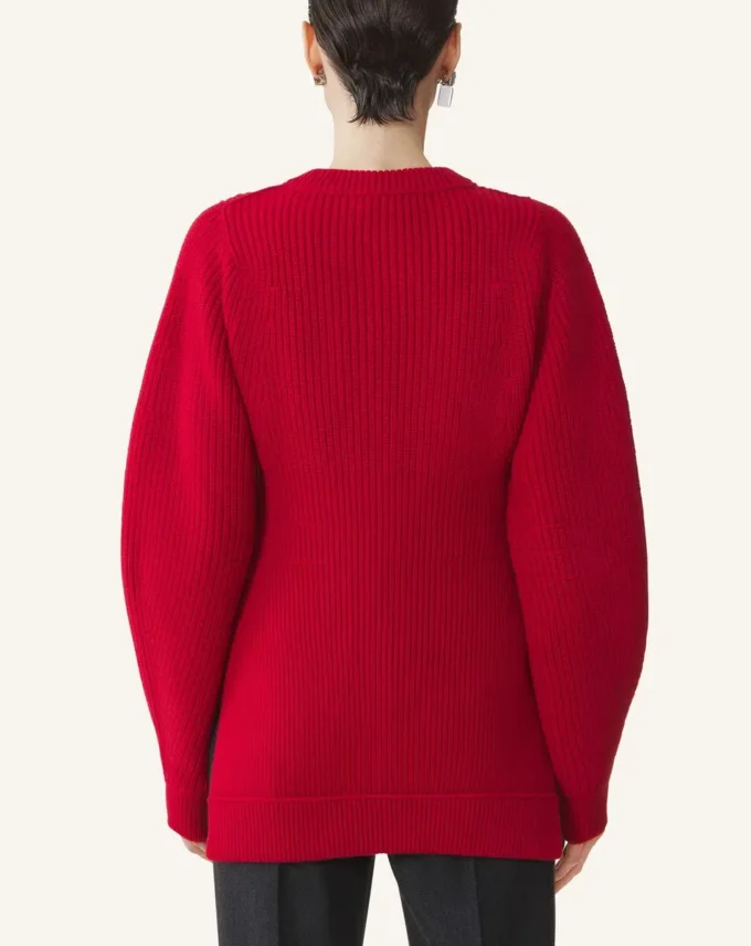 Cardigan côtelé en laine