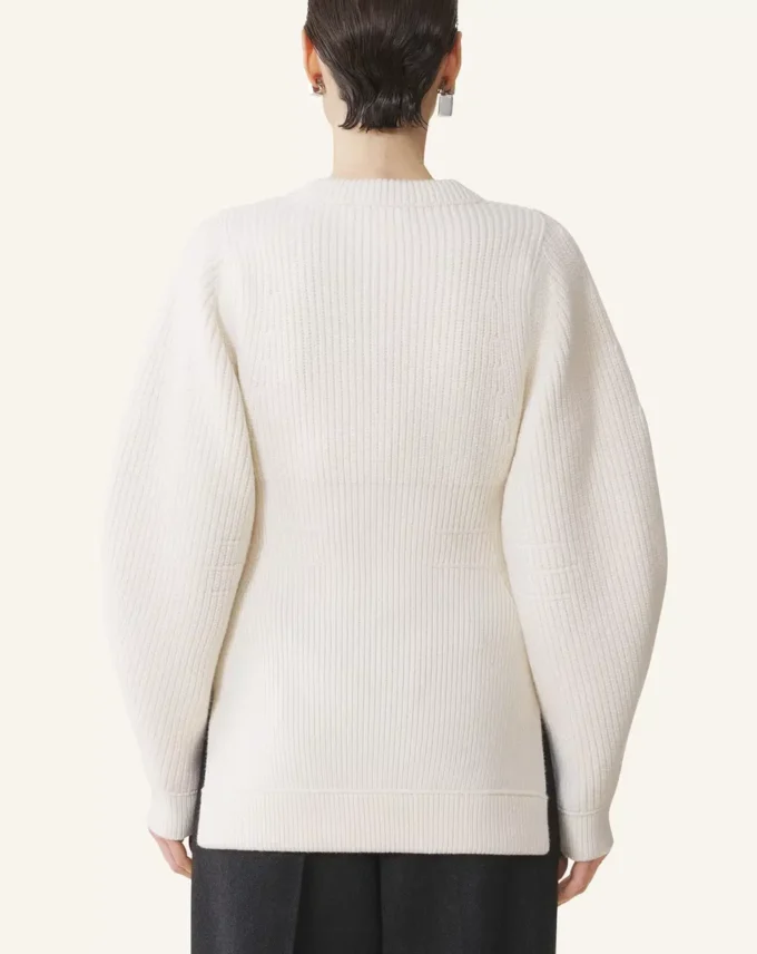 Cardigan côtelé en laine