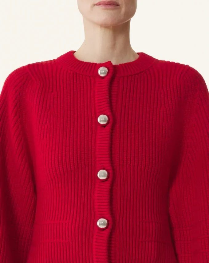 Cardigan côtelé en laine