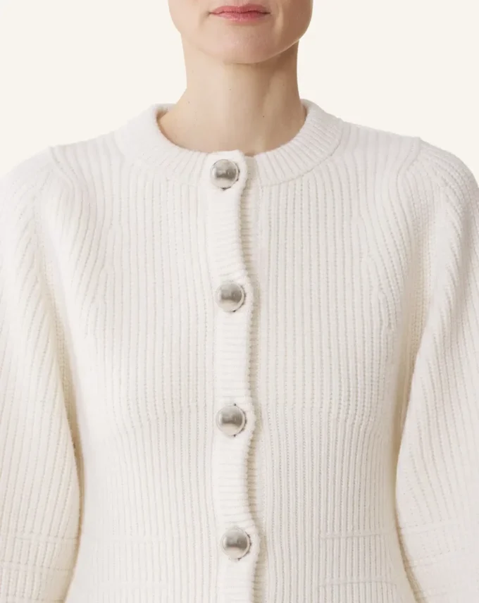Cardigan côtelé en laine