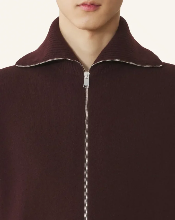 Cardigan zippé en cachemire