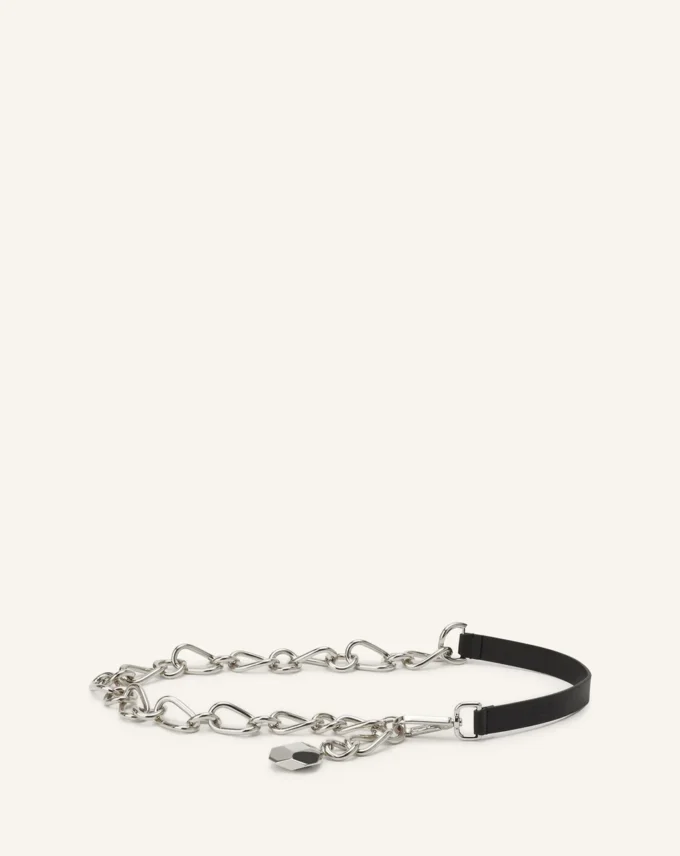 Catch by Lanvin Ceinture en cuir et chaîne métallique