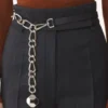Catch by Lanvin Ceinture en cuir et chaîne métallique