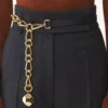 Catch by Lanvin Ceinture en cuir et chaîne métallique