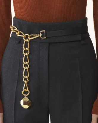 Catch by Lanvin Ceinture en cuir et chaîne métallique