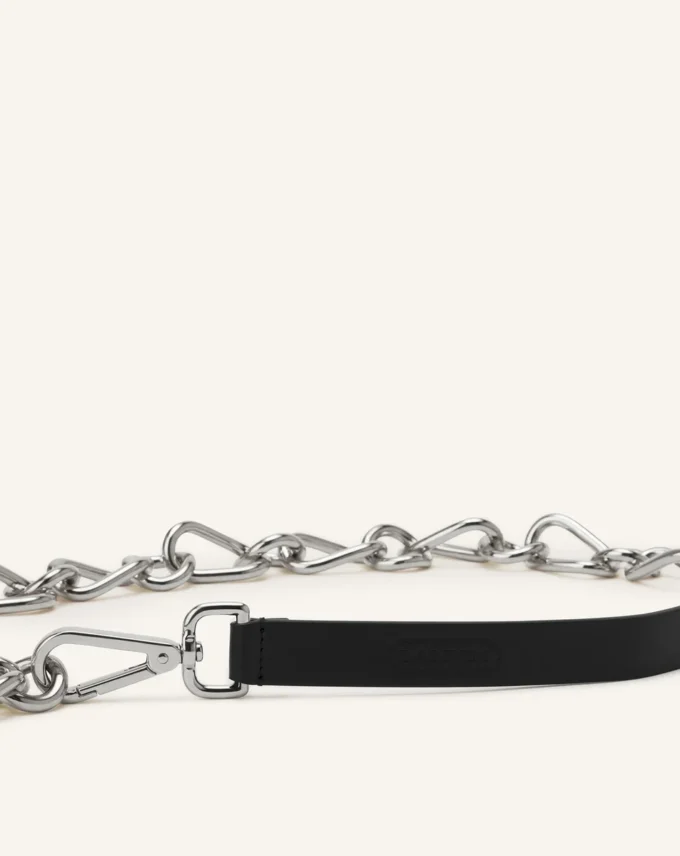 Catch by Lanvin Ceinture en cuir et chaîne métallique