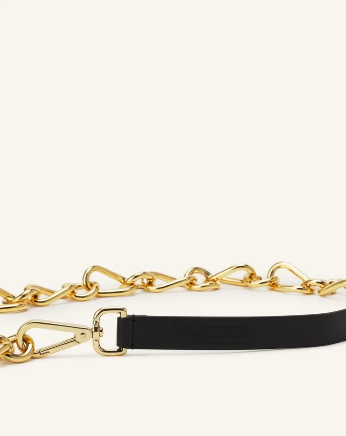 Catch by Lanvin Ceinture en cuir et chaîne métallique