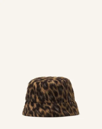 Chapeau bob réversible imprimé léopard