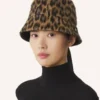 Chapeau bob réversible imprimé léopard
