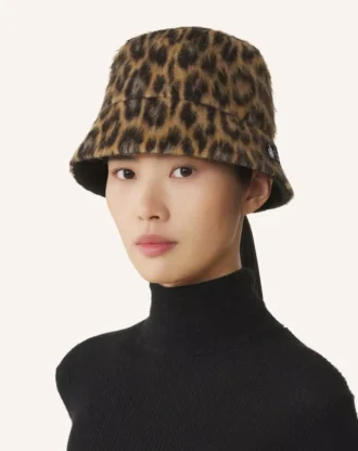Chapeau bob réversible imprimé léopard