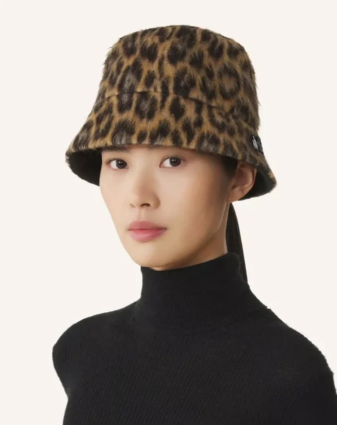 Chapeau bob réversible imprimé léopard