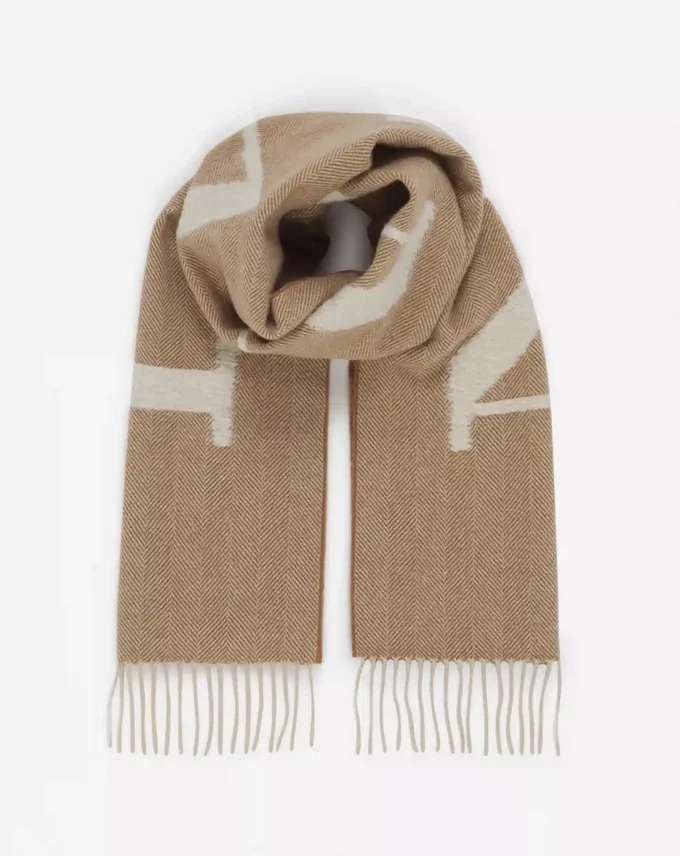 Écharpe en laine à franges signature Lanvin