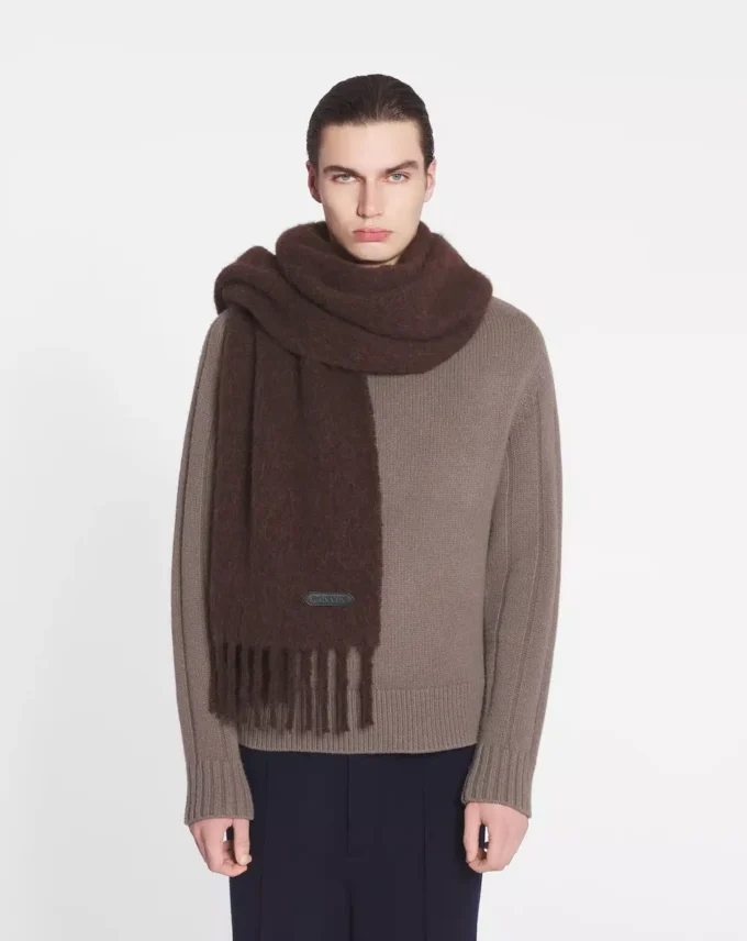 Écharpe à franges en laine Lanvin