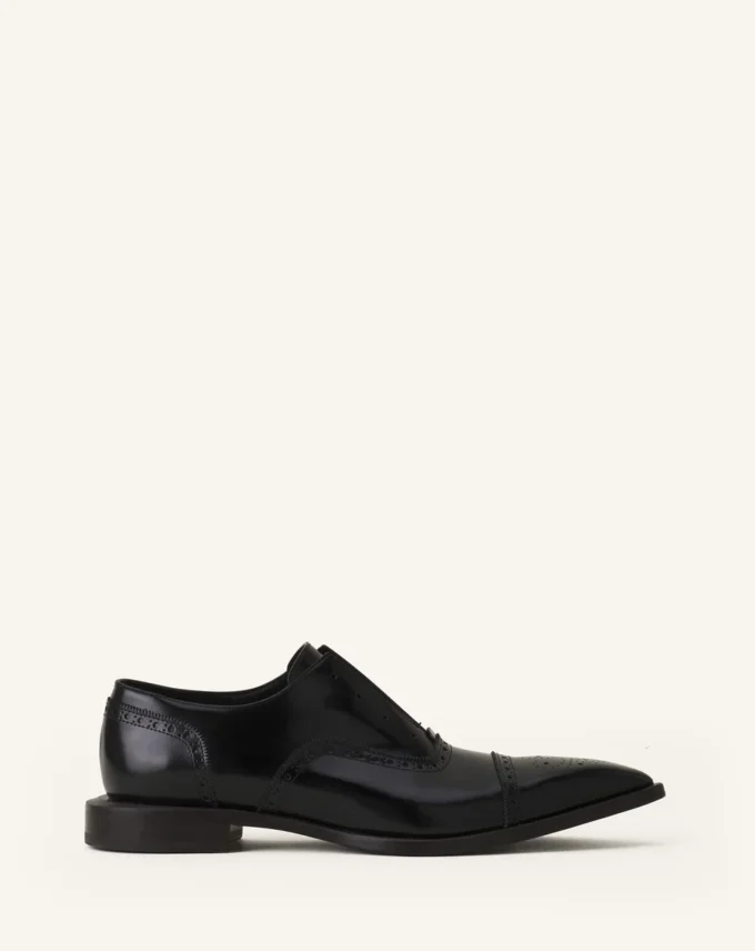 Chaussures brogues Oxford en cuir brillant
