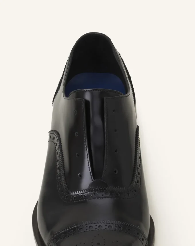 Chaussures brogues Oxford en cuir brillant