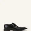 Chaussures Monk en cuir brillant
