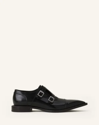 Chaussures Monk en cuir brillant