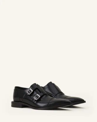 Chaussures Monk en cuir brillant