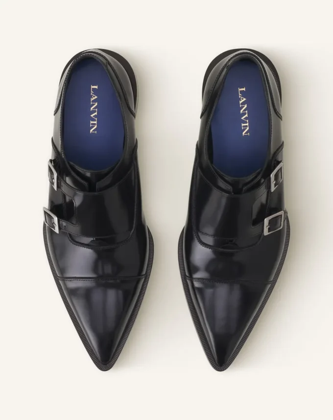 Chaussures Monk en cuir brillant