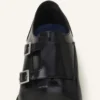 Chaussures Monk en cuir brillant
