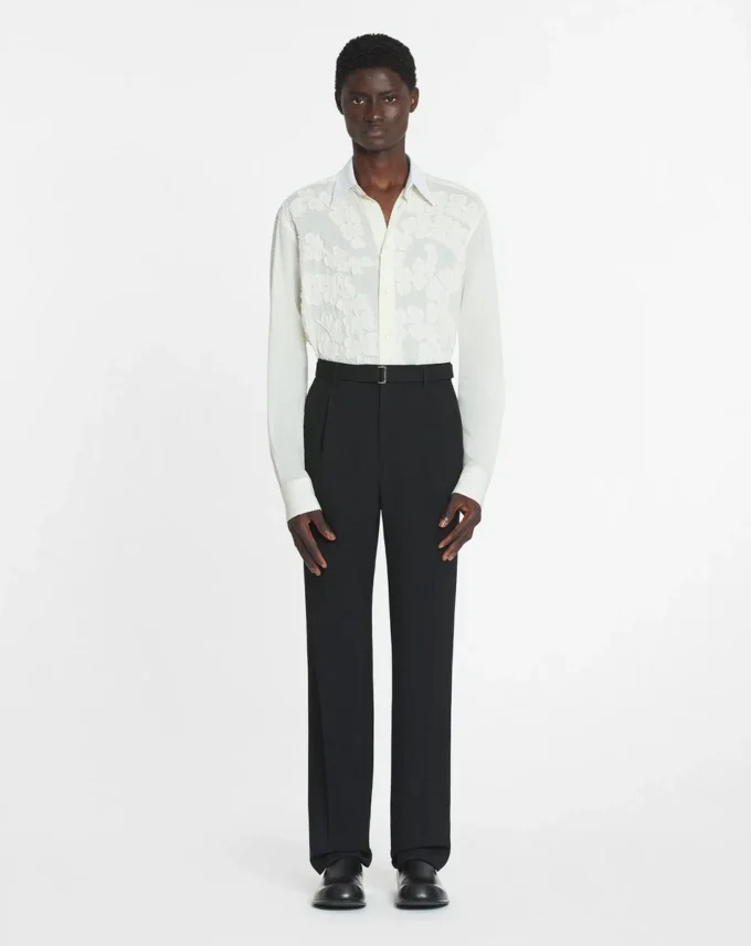 Chemise en voile de coton avec découpes