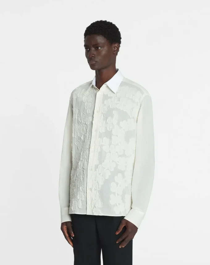 Chemise en voile de coton avec découpes