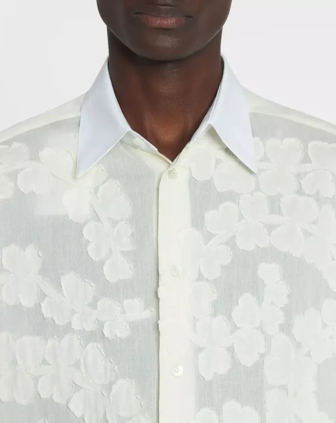 Chemise en voile de coton avec découpes